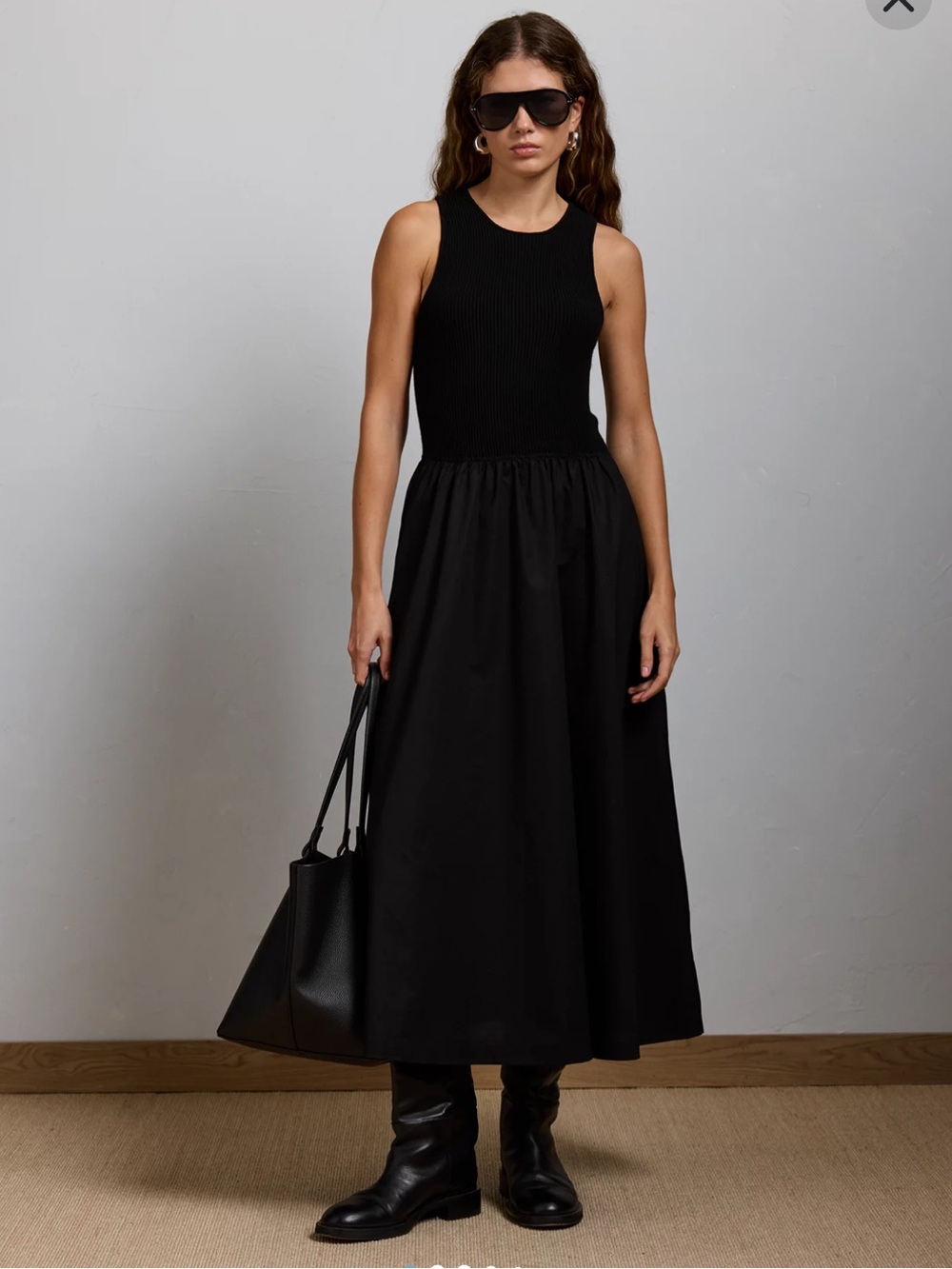 aerie Black Sleeveless Maxi Dress